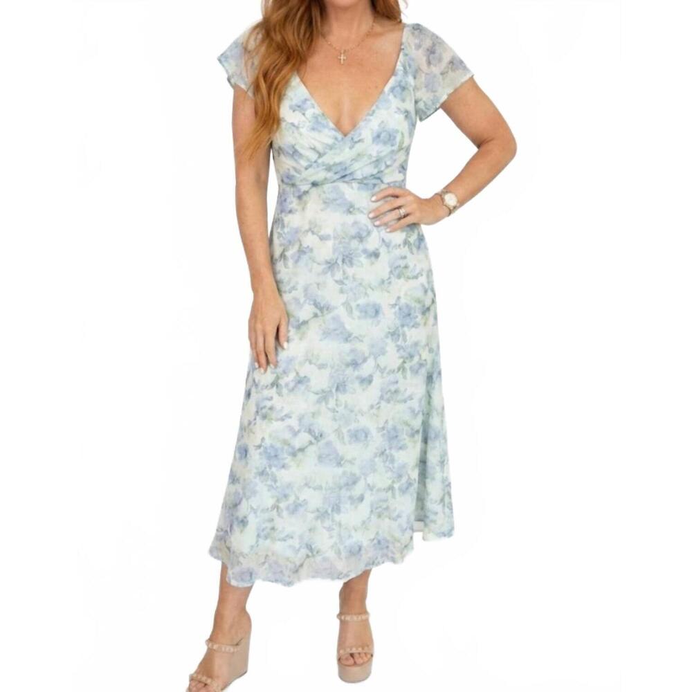 NEW BY TOGETHER shannon floral sun dress in blue